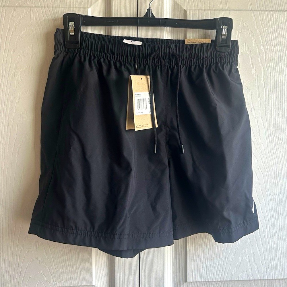 Nike Women's Black Mid Rise Woven Standard Fit Shorts Pockets Drawstring XS